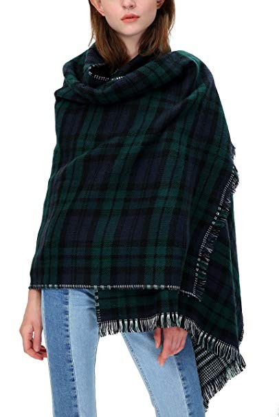 Urban CoCo Women's Tartan Plaid Blanket Scarf Winter Checked Wrap Shawl