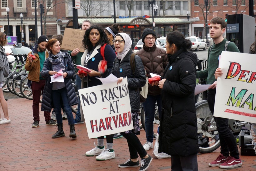 Students protest following the rejection of only Latina professor in Harvard University.