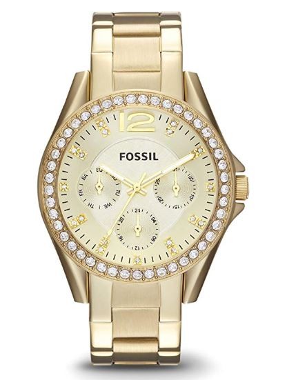 Fossil Women's Riley Stainless Steel Multifunction Glitz Quartz Watch