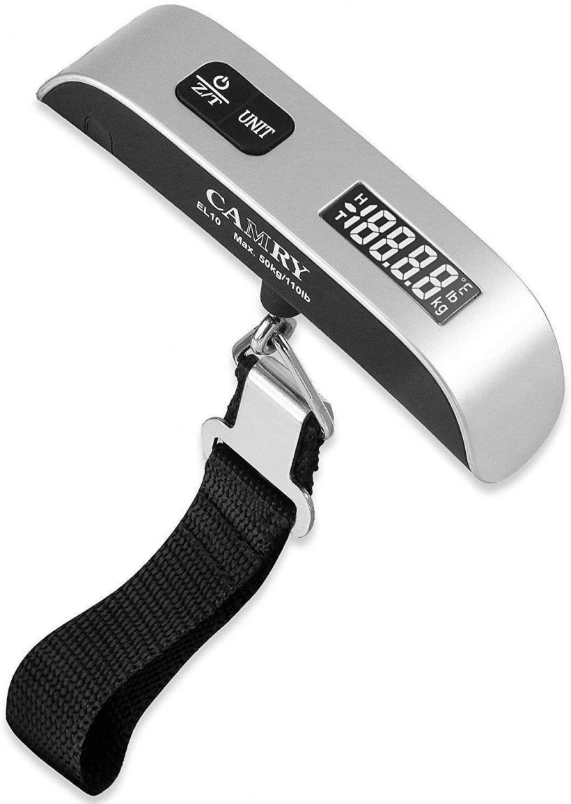 Camry 110 Lbs Luggage Scale with Temperature Sensor and Tare Function Gift For Traveler, Silver, One Size