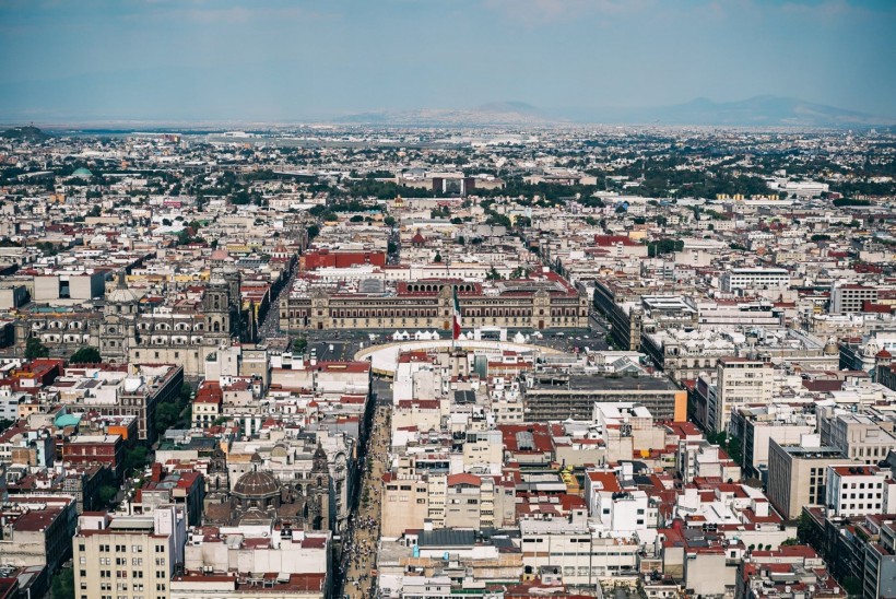 Aerial view of a city in Mexico