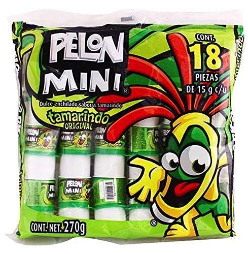  Mini Pelon Pelo Rico Tamarind Push up Candy, 18-Count, Bag Authentic Mexican Candy with Free Chocolate Kinder Bar Included