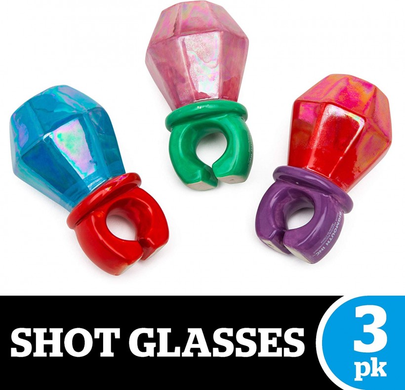 BigMouth Inc. Ring Pop Shot Glass Set, 3-Pack—Ceramic Shot Glass Rings,