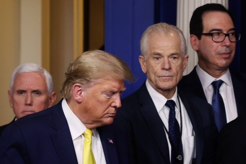 U.S. President Donald Trump leads the daily Coronavirus-related briefing at the White House in Washington