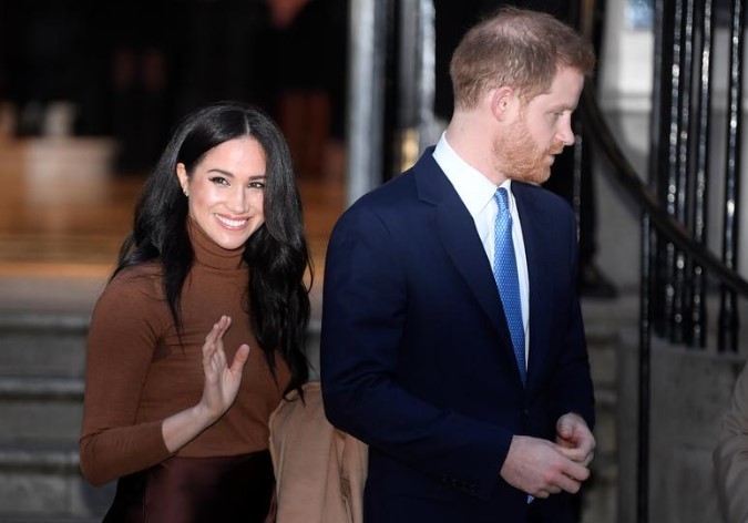 Harry and Meghan leave Canada House in London