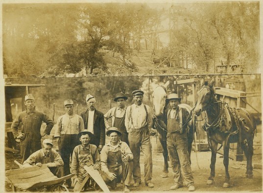 Employees operating at a coal mine 