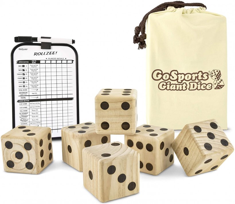 GoSports Giant Wooden Playing Dice Set