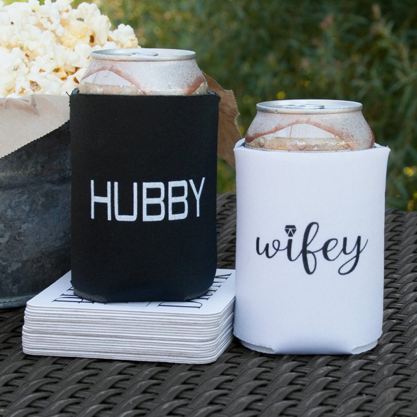 Hubby and Wifey beer sleeve