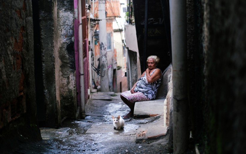 Maria das Neves, 76, is pictured in Alemao slums complex during the coronavirus disease (COVID-19) outbreak in Rio de Janeiro, Brazil