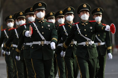Paramilitary officers in Beijing