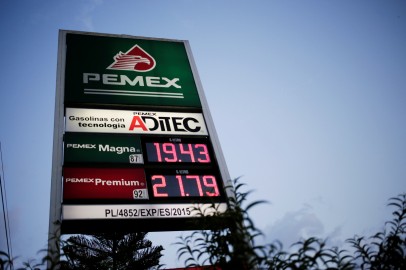 A sign of state-owned company Petroleos Mexicanos
