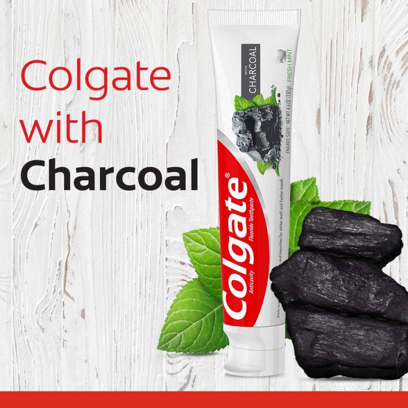 Colgate Essentials Charcoal Teeth Whitening Toothpaste, Natural Mint Flavor, Vegan - 4.6 Ounce (2 Pack)