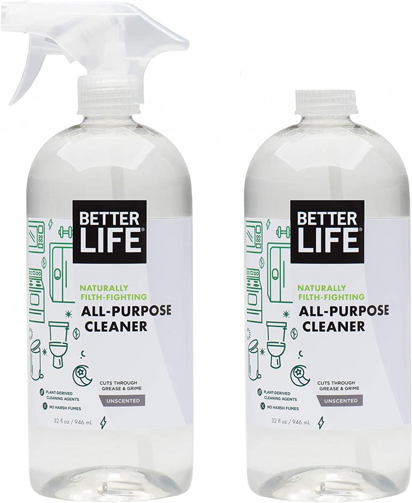 Better Life Natural All-Purpose Cleaner, Safe Around Kids & Pets, 32 Fl Oz (Pack of 2), 2409C