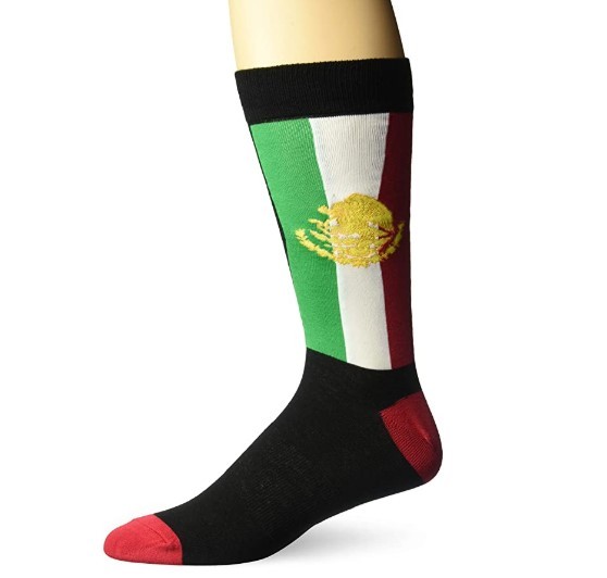 K. Bell Socks Men's Mexican Flag Crew Socks Sockshosiery