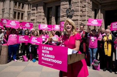 FILE PHOTO: Former Texas State Senator Wendy Davis speaks during a Planned Parenthood rally outside the State Capitol in Austin