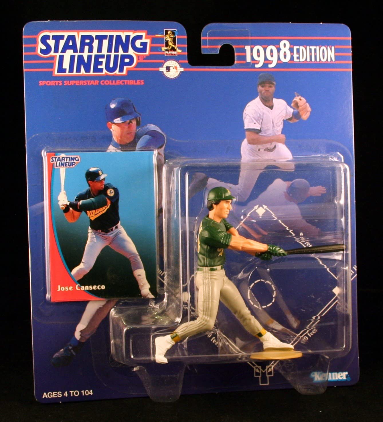 Jose Canseco Signed Starting Lineup Action Figure with (2) Trading