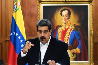 Venezuela's President Nicolas Maduro speaks during in a meeting with the Bolivarian armed forces at Miraflores Palace in Caracas