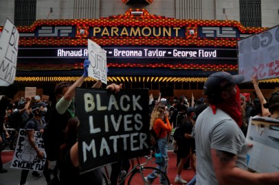 Protest against racial inequality in the aftermath of the death in Minneapolis police custody of George Floyd, in Boston, Massachusetts