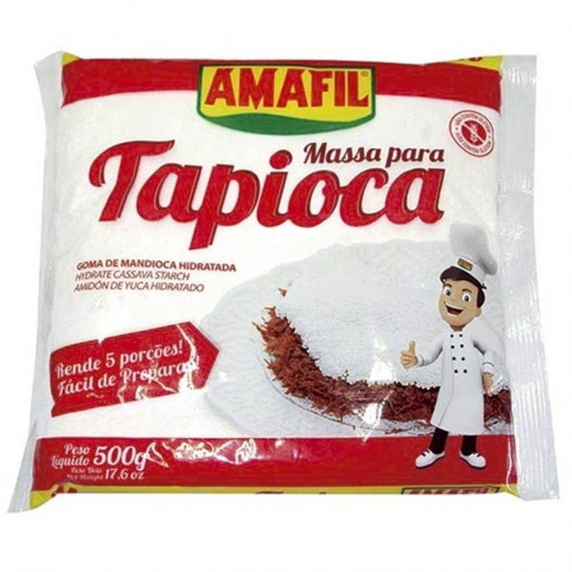 Amafil Tapioca Flour 500g (17.6oz) Massa Para Tapioca (One Pack)