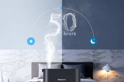 Homech Cool Mist Humidifier, 26dB Quiet Ultrasonic Humidifiers for Bedroom, 4L Air Humidifier for 12-50 Hours of Run Time, 360° Nozzle, Auto Shut-Off...