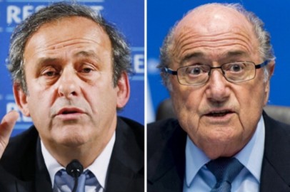 UEFA president Michel Platini (L) & FIFA President Sepp Blatter (R)