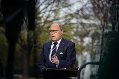 Trump Economic Advisor Larry Kudlow Speaks To Fox News At White House
