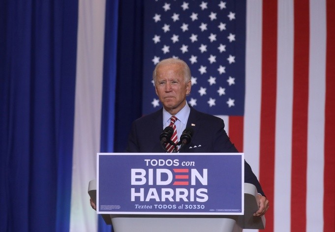 Democratic U.S. presidential nominee Joe Biden attends a Hispanic Heritage Month event in Kissimmee, FL