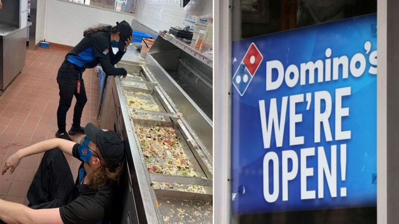 Viral Photo of Overworked Texas Dominos Workers Burdened by Snowstorm Goes Viral