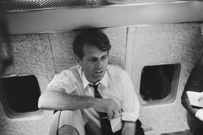 Robert F. Kennedy on Airplane 