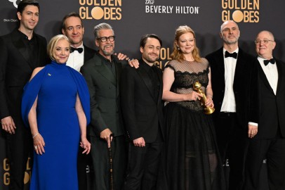 'Succession' cast at 81st Golden Globe Awards on Sunday, Jan. 7, 2024.