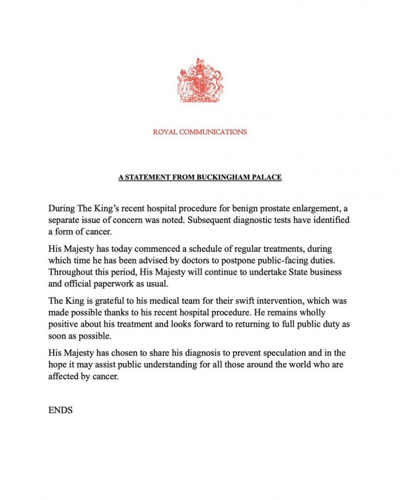 Buckingham Palace Statement