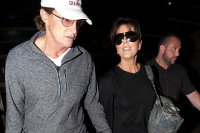 Bruce Jenner and Kris Jenner are seen at LAX 