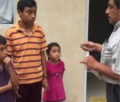 The moment homeless siblings received a home was caught on video.