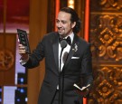 Lin-Manuel Miranda accepting a Tony award.