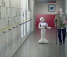 Pepper, a robot designed by Zora Robots, works as a receptionist at a hospital in Belgium.