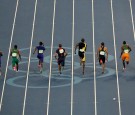 Usain Bolt Leads the the 100m dash race at the 2016 Rio Olympics