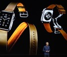 Jeff Williams, chief operating officer of Apple Inc., unveils the Apple Watch 2 during an event in San Francisco, California, U.S., on Wednesday, Sept. 7, 2016.