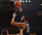 LaMarcus Aldridge #12 of the San Antonio Spurs shoots the ball against the Golden State Warriors during a game on October 25, 2016 at ORACLE Arena in Oakland, California.