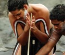 Aboriginals at Tjapukai making fire