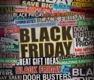 Colorful black friday newspaper collage