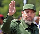 SANTA ELENA DE UAIREN, VENEZUELA: Cuban President Fidel Castro arrives in Santa Elena de Uairen, Venezuela, 950kms (590 miles) south of Caracas, 13 August 2001. Castro attended a ceremony where Brazilian President Fernando Henrique Cardoso and his Venezue