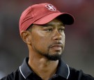 PALO ALTO, CA - OCTOBER 08: Golfer Tiger Woods looks on from the sidelines during an NCAA football game between the Washington State Cougars and Stanford Cardinal at Stanford Stadium on October 8, 2016 in Palo Alto, California. 