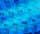 Detail of a rendered and partially blurred periodic table of the elements. Other elements and isotope charts