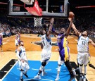 Julius Randle #30 of the Los Angeles Lakers goes for the dunk during the game against the Minnesota Timberwolves on November 13, 2016 at Target Center in Minneapolis, Minnesota.