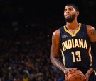 OAKLAND, CA - DECEMBER 5: Paul George #13 of the Indiana Pacers shoots a free throw during the game against Golden State Warriors on December 5, 2016 at ORACLE Arena in Oakland, California. NOTE TO USER: User expressly acknowledges and agrees that, by dow