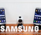 A view of the Samsung Galaxy S7 edge and Samsung Gear 360 on display at Samsung Creators Lab at Lollapalooza 2016 - Day 1 at Grant Park on July 28, 2016 in Chicago, Illinois. 