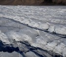 General view shows the Taylor Glacier near McMurdo Station, Antarctica on November 11, 2016.