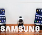 A view of the Samsung Galaxy S7 edge and Samsung Gear 360 on display at Samsung Creators Lab at Lollapalooza 2016 - Day 1 at Grant Park on July 28, 2016 in Chicago, Illinois.