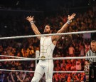 Seth Rollins enters the ring at the WWE SummerSlam 2015 at Barclays Center of Brooklyn on August 23, 2015 in New York City