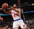 Derrick Rose #25 of the New York Knicks goes up for a lay up during a game against the Phoenix Suns on December 13, 2016 at Talking Stick Resort Arena in Phoenix, Arizona.